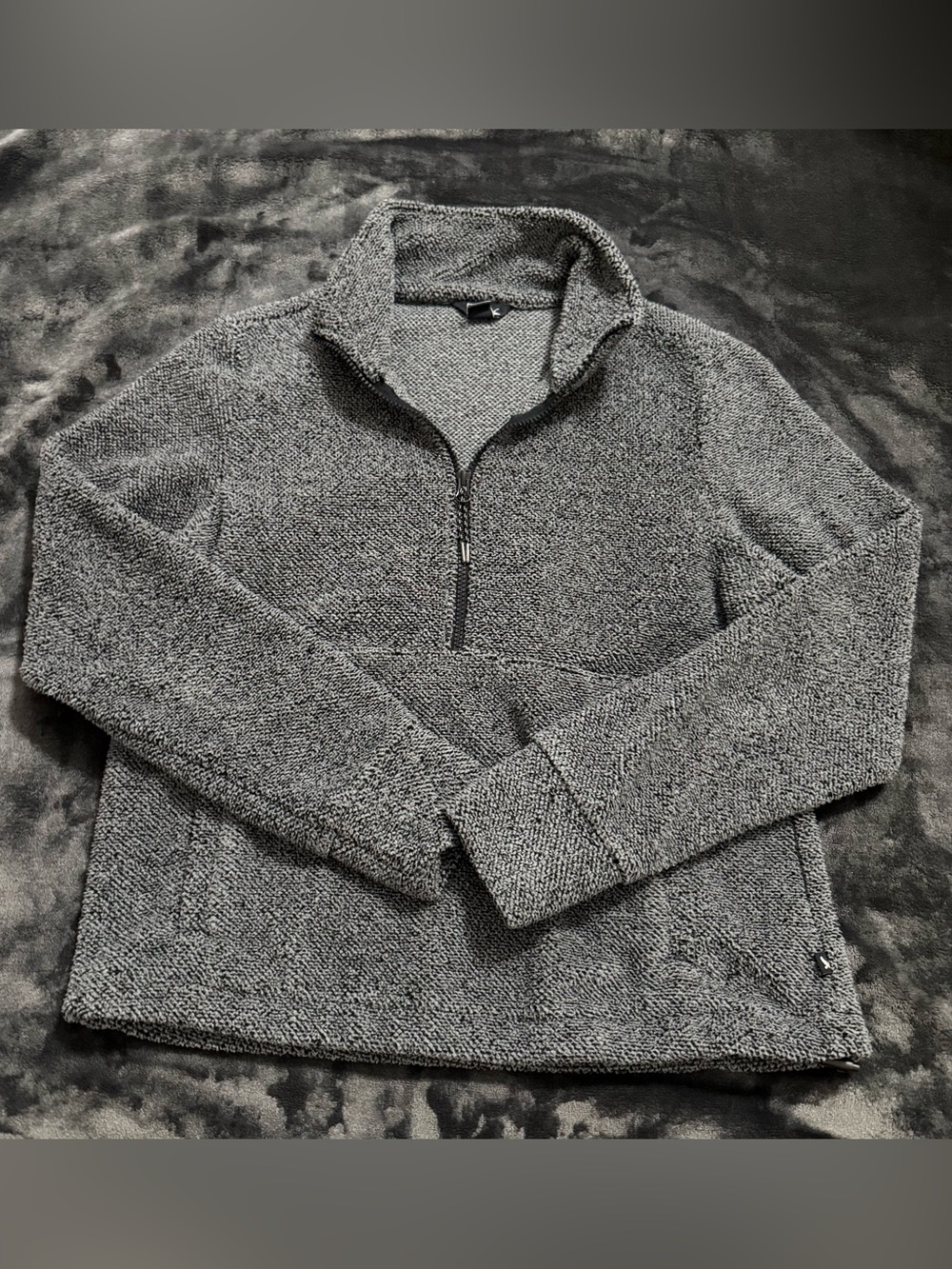 Eddie Bauer Gray Heathered Half-Zip Pullover Jacket